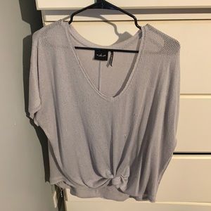 Light Blue Waffle knit Top